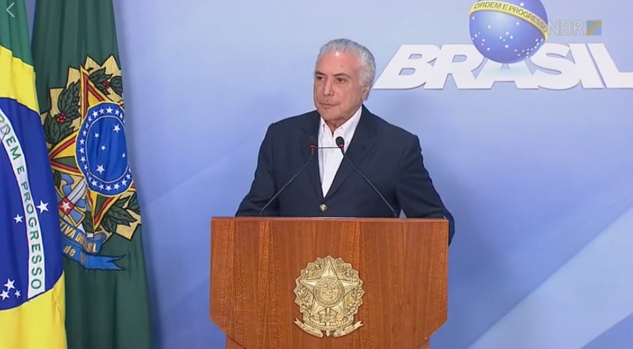 Temer anunciou medida em pronunciamento na noite deste domingo | Foto: Reprodução