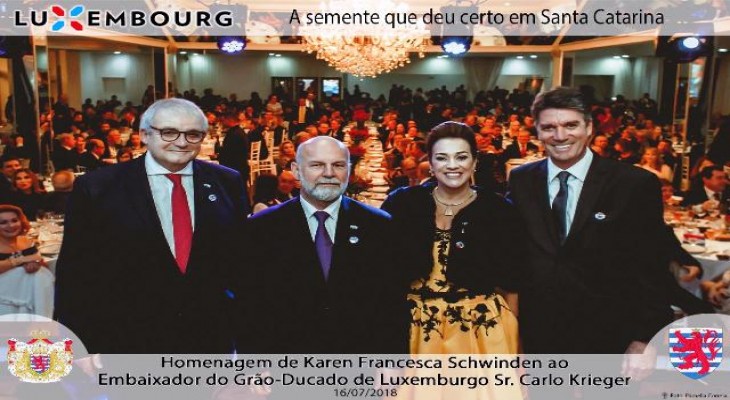 O prefeito de Palhoça, Camilo Martins, se reuniu com o embaixador do Grão-Ducado de Luxemburgo no Brasil, Carlo Krieger, e a cônsul Karen Francesca Schwinden