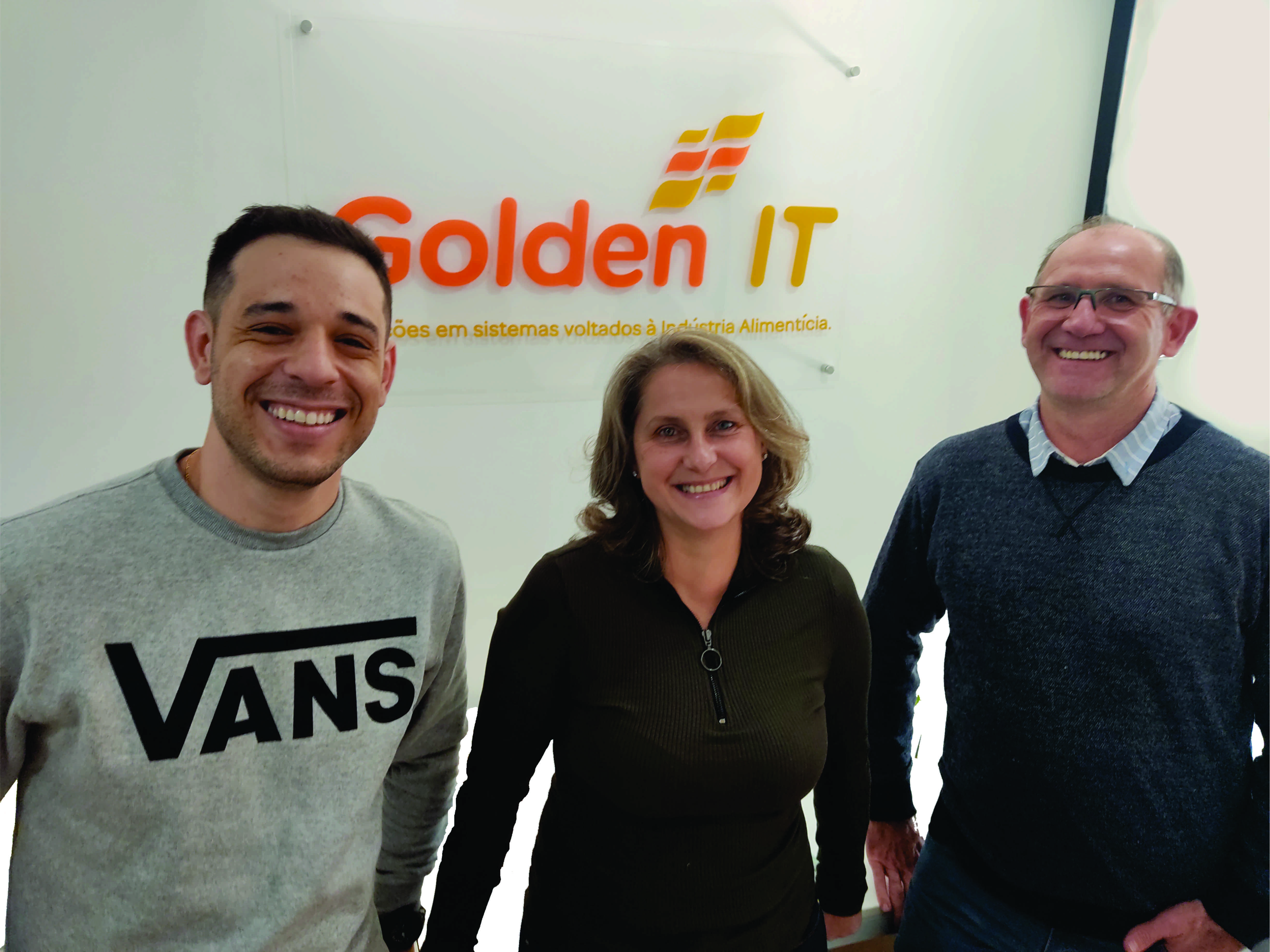 Diego Beneck, Angélica e Áureo Bordignon, da Golden IT