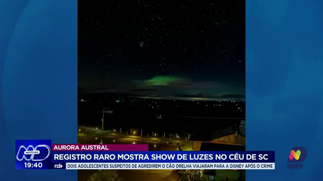 aurora austral em Alfredo Wagner