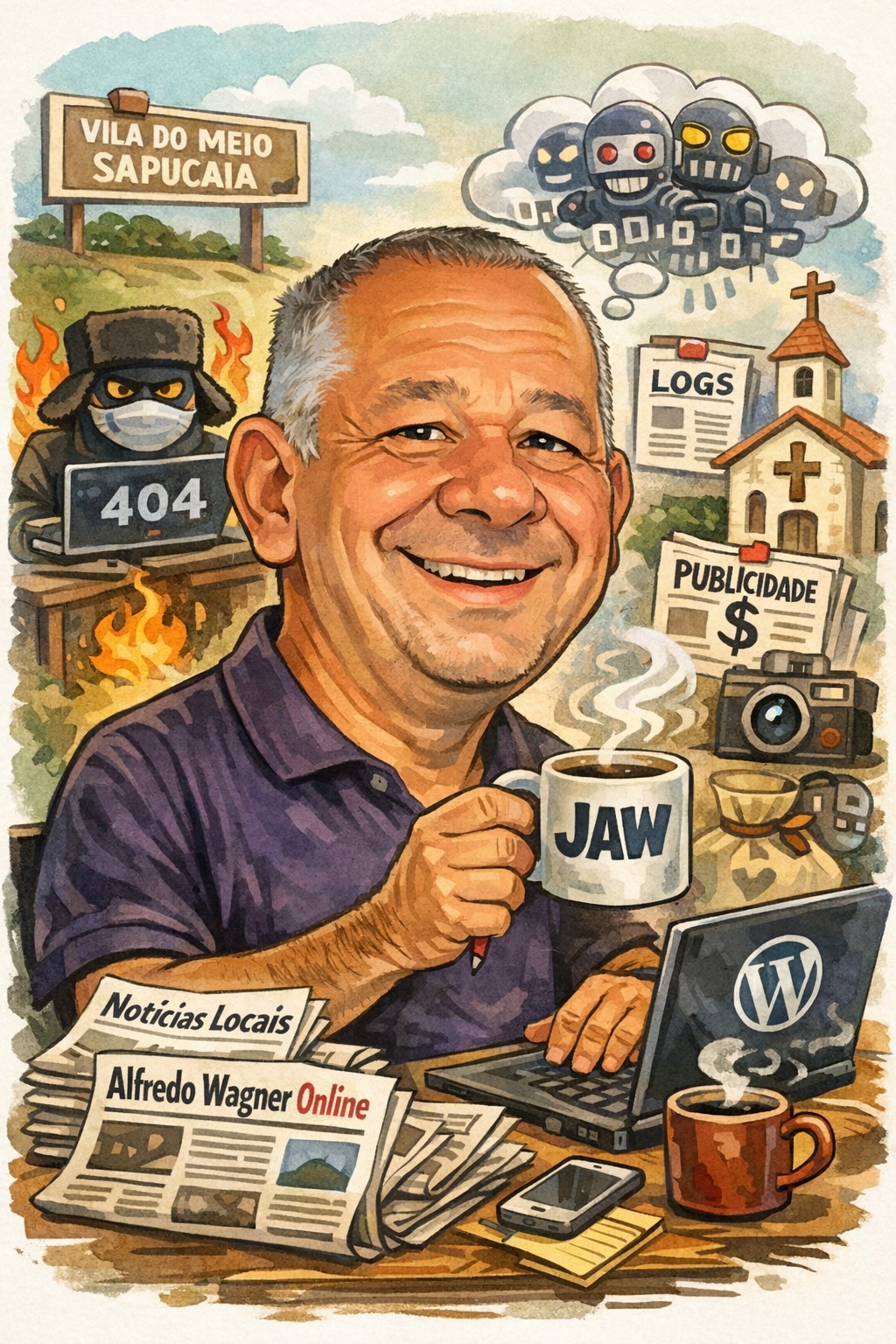 caricatura do editor